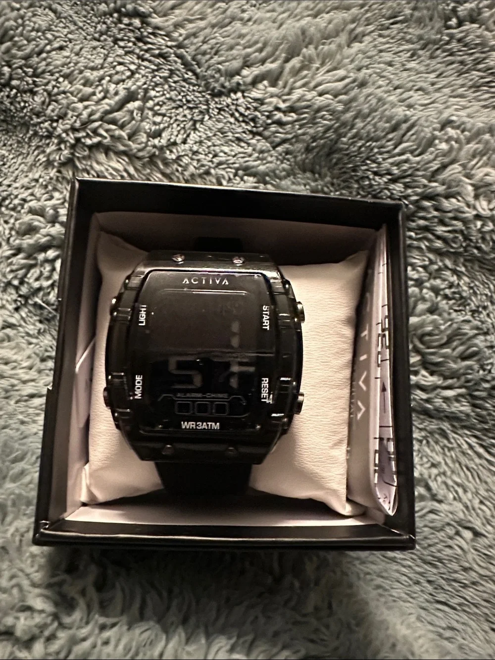Ativa Black Digital Sports Watch with Rectangular Display